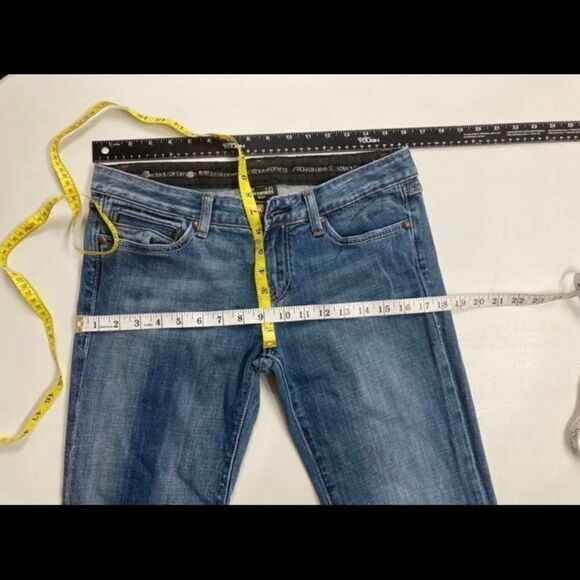 REROCK FOR EXPRESS, BootCut Size 8, Jeans Embroidered, pockets, distressed. - Picture 3 of 14